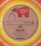 IRENE CARA - Fame / Hot Lunch Jam - 12 inch 45 rpm