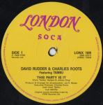 DAVID RUDDER & CHARLIES ROOTS - This Party Is It / Bacchanal Lady - Disque Maxi 45T