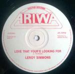 Leroy Simmonds - Love That You're Looking For - Ariwa - Reggae