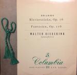 Johannes Brahms & Walter Gieseking - Klavierstücke, Op. 76 - Fantasien, Op. 116 - Columbia - Classical