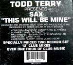Todd Terry & Sax - This Will Be Mine - Freeze Records - US House
