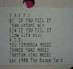 Taffy - If You Feel It - The Danceyard Recording Corporation - Synth Pop